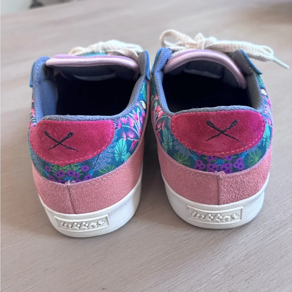 Inkkas Pink and Purple Bahia Ace Low Top Floral Sneakers - Picture 4 of 9